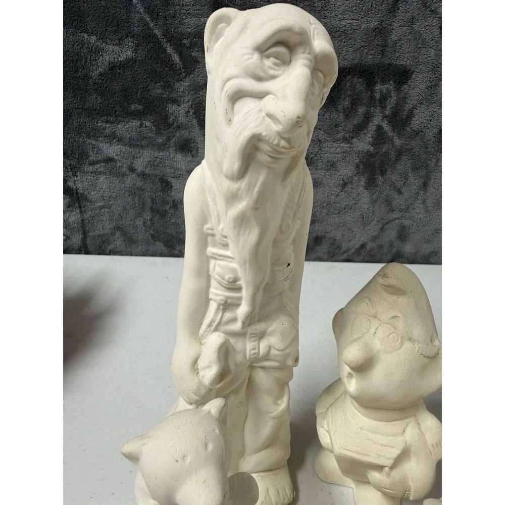 VTG 1980s Ceramic Bisque Molds Unpainted Lot - Cabbage Patch Smurf Mountain Man